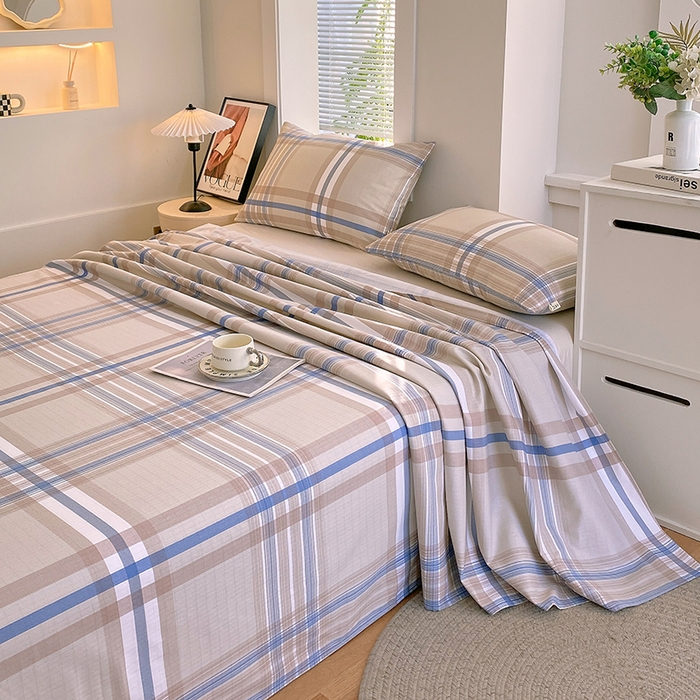 91家纺网 家纺一手货源 找家纺 爱彼家纺 2026新款全棉纯棉老粗布凉席单床单席子床单三件套-系列三 华夫格-摩卡