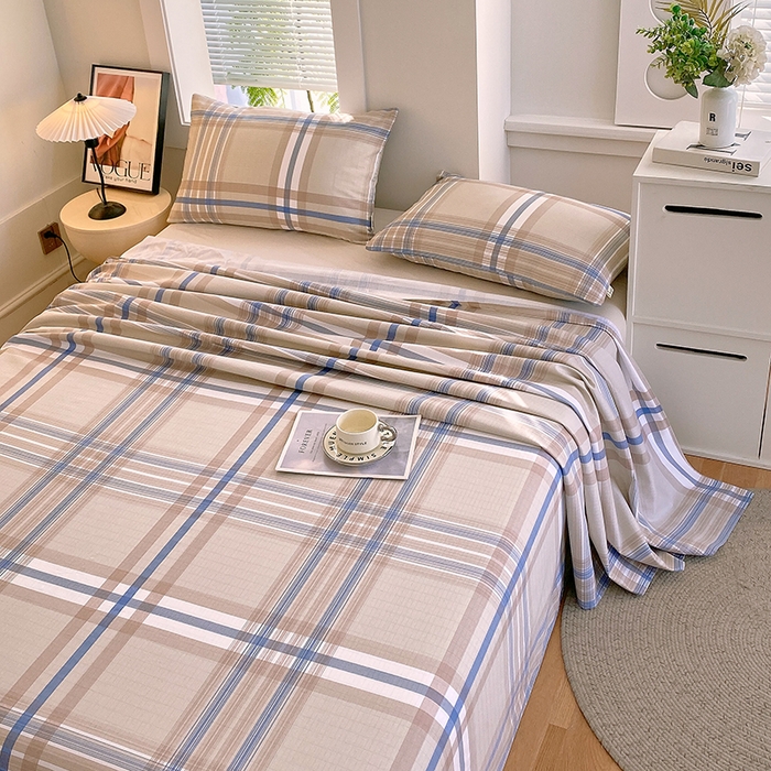 91家纺网 家纺一手货源 找家纺 爱彼家纺 2026新款全棉纯棉老粗布凉席单床单席子床单三件套-系列三 华夫格-摩卡