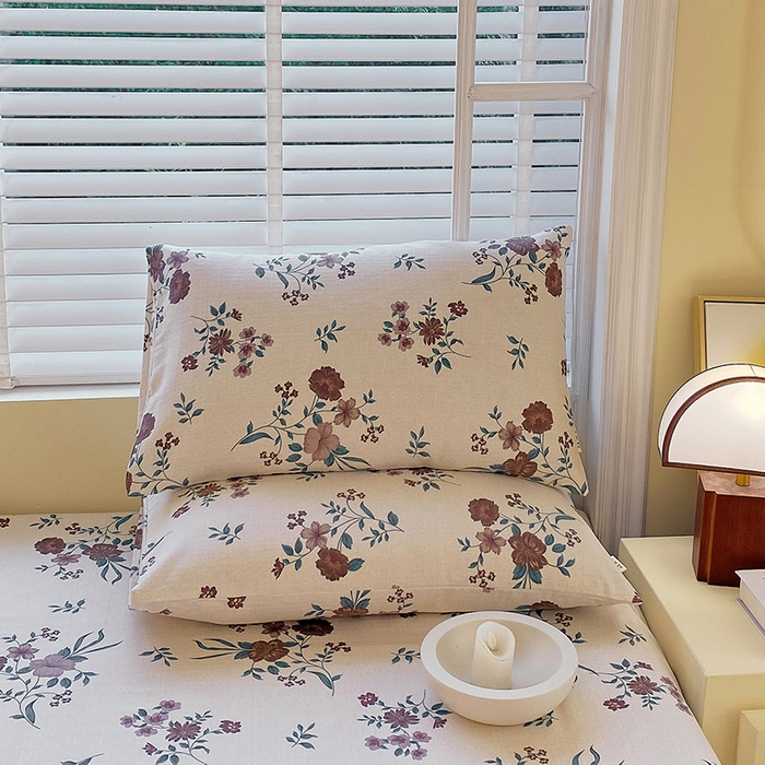 91家纺网 家纺一手货源 找家纺 爱彼家纺 2026新款全棉纯棉老粗布凉席单床单席子床单三件套-系列三 华夫格-甜心花语