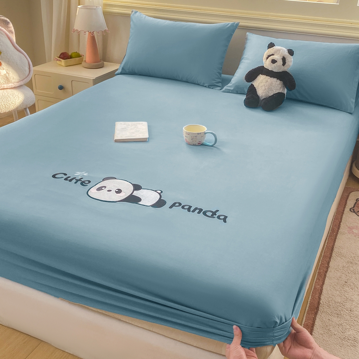 91家纺网 家纺一手货源 找家纺 （总）恋人优选 2026新款爬爬熊刺绣全棉纯棉单床笠床笠单件（专版花型 盗版必究）