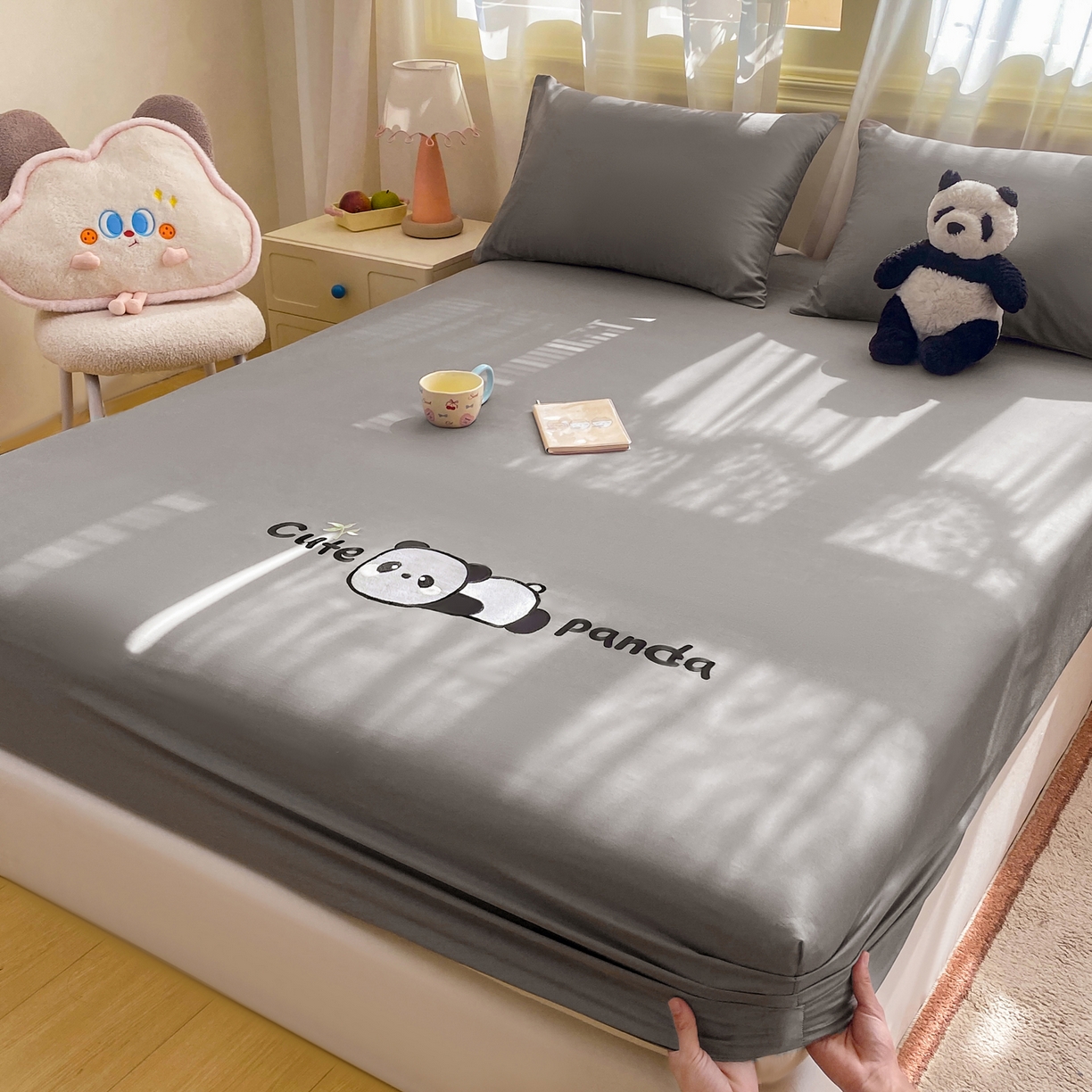 91家纺网 家纺一手货源 找家纺 （总）恋人优选 2026新款爬爬熊刺绣全棉纯棉单床笠床笠单件（专版花型 盗版必究）