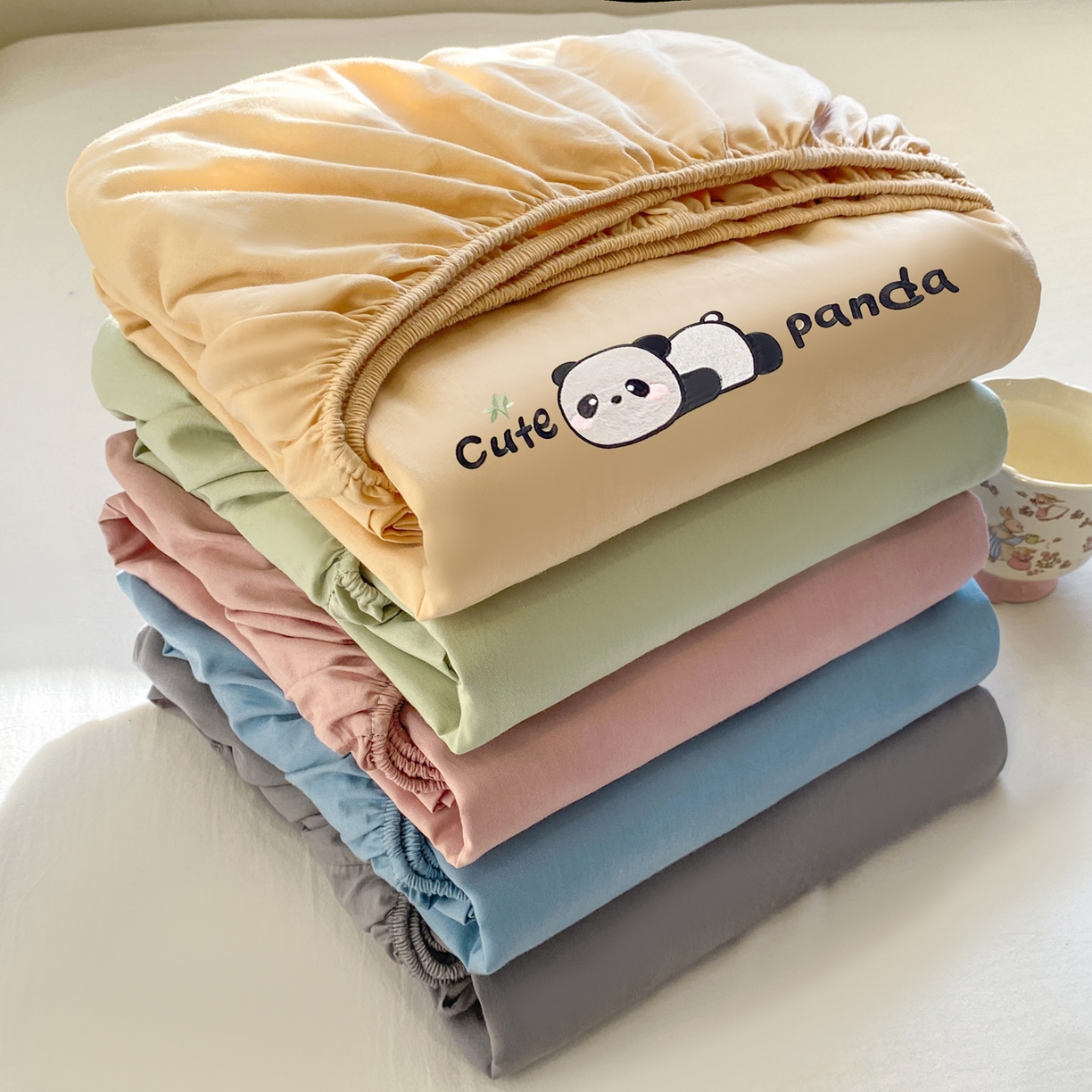 恋人优选 2026新款爬爬熊刺绣全棉纯棉单床笠床笠单件（专版花型 盗版必究） 组合图（仅供展示不可下单）