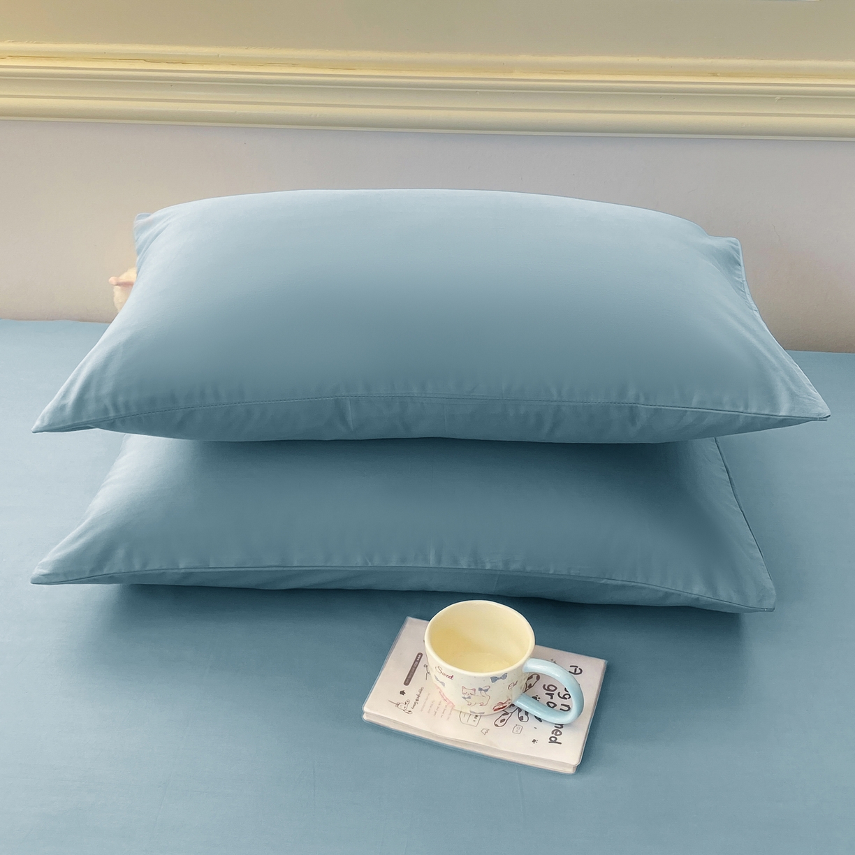 91家纺网 家纺一手货源 找家纺 恋人优选 2026新款爬爬熊刺绣全棉纯棉单床笠床笠单件（专版花型 盗版必究） 爬爬熊刺绣浅蓝