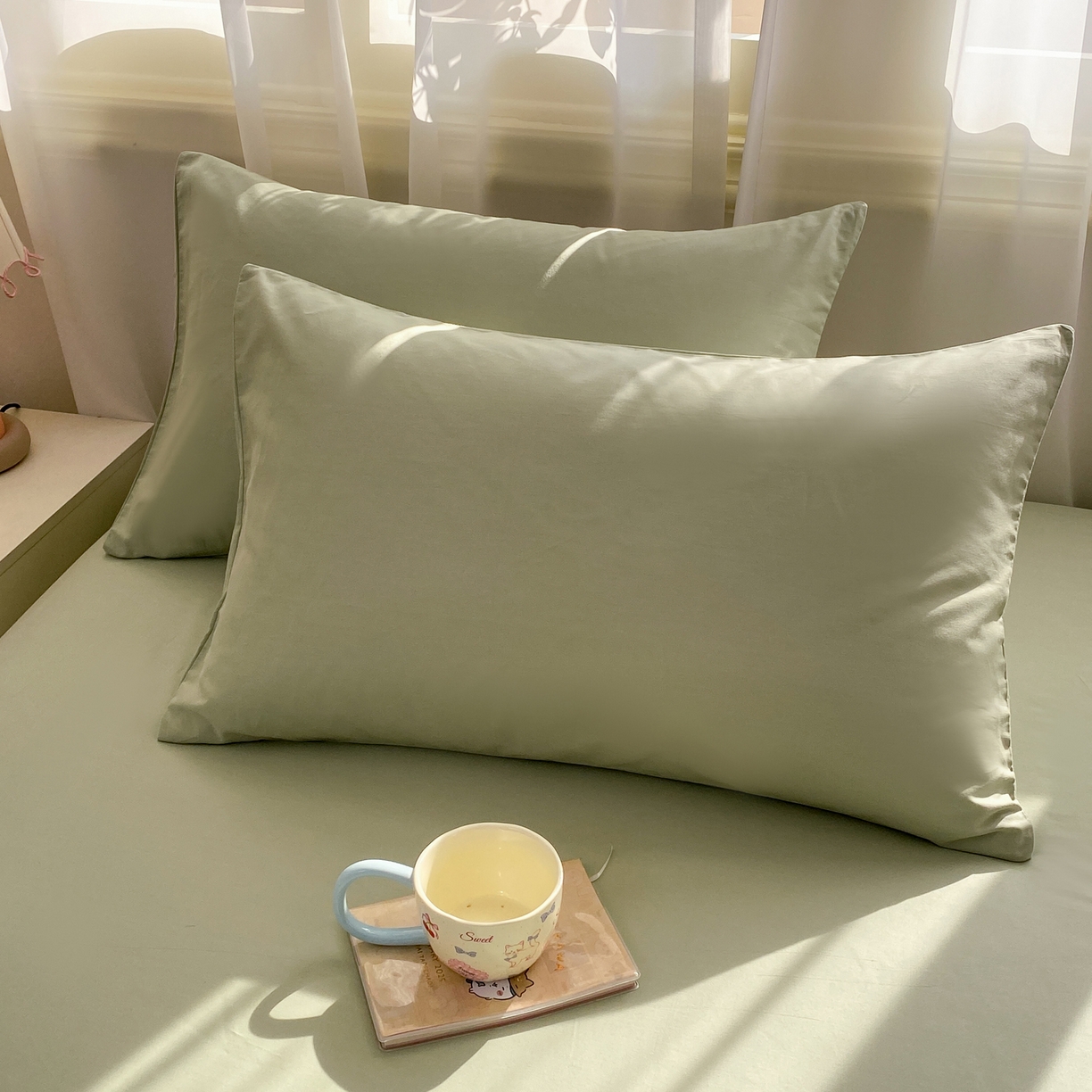 91家纺网 家纺一手货源 找家纺 恋人优选 2026新款爬爬熊刺绣全棉纯棉单床笠床笠单件（专版花型 盗版必究） 爬爬熊刺绣果绿