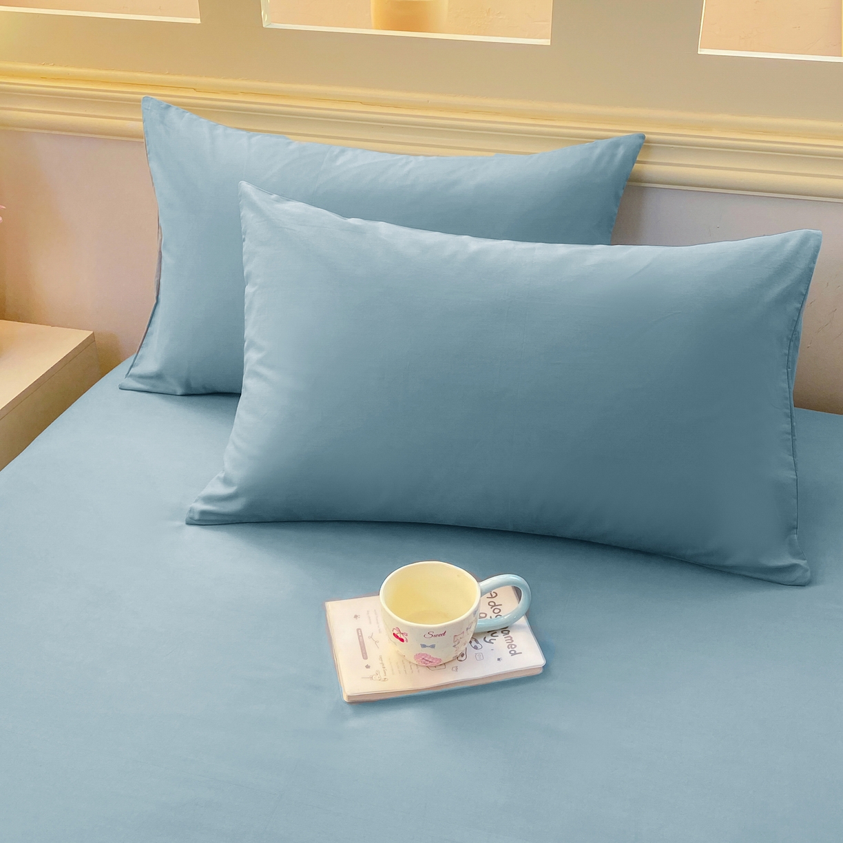 91家纺网 家纺一手货源 找家纺 恋人优选 2026新款爬爬熊刺绣全棉纯棉单床笠床笠单件（专版花型 盗版必究） 爬爬熊刺绣浅蓝