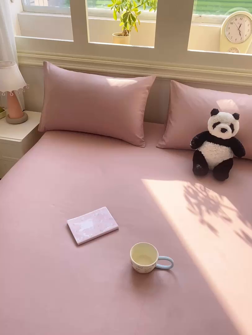 91家纺网 家纺一手货源 找家纺 恋人优选 2026新款爬爬熊刺绣全棉纯棉单床笠床笠单件（专版花型 盗版必究） 爬爬熊刺绣豆沙