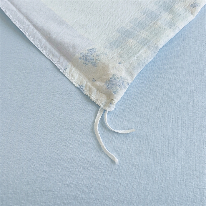 91家纺网 家纺一手货源 找家纺 壹号库家纺 2026新款云感木棉皱皱纱双层纱四件套-全棉花边款 百福（兰）