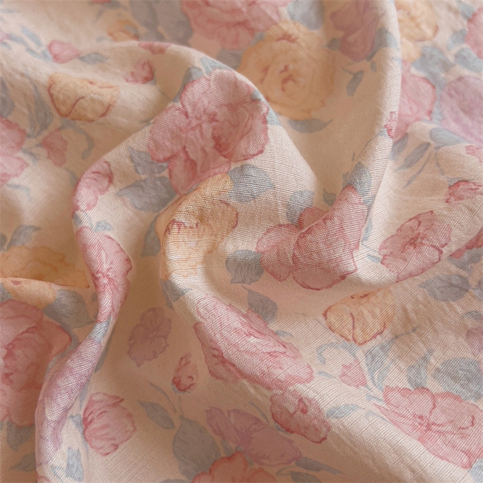 91家纺网 家纺一手货源 找家纺 壹号库家纺 2026新款云感木棉皱皱纱双层纱四件套-全棉花边款 梦露