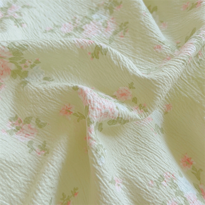 91家纺网 家纺一手货源 找家纺 壹号库家纺 2026新款云感木棉皱皱纱双层纱四件套-全棉花边款 甜茶