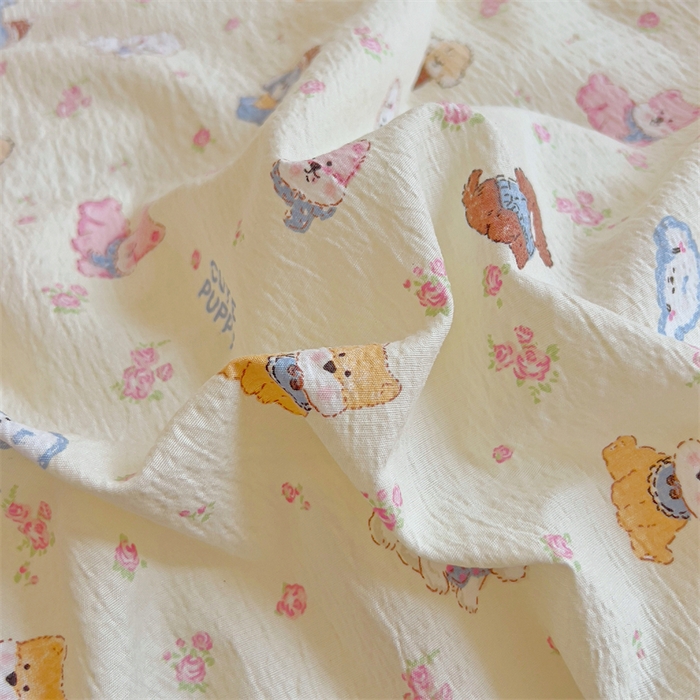 91家纺网 家纺一手货源 找家纺 壹号库家纺 2026新款云感木棉皱皱纱双层纱四件套-全棉花边款 西高地