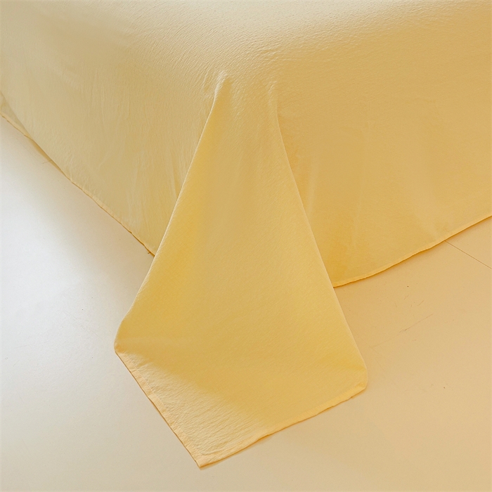 91家纺网 家纺一手货源 找家纺 壹号库家纺 2026新款云感木棉皱皱纱双层纱四件套-全棉花边款 芝士奶酪