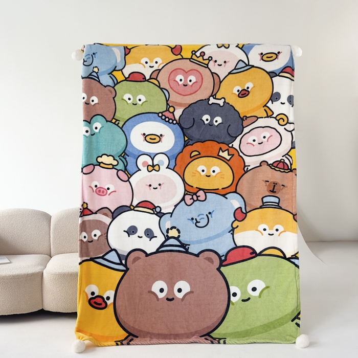 91家纺网 家纺一手货源 找家纺 （总）潮邦创意家居 2026新款星眠绒单层双面球毯-BubbleTots巴波布布独家授权-第一批 控价：100*150cm不得低于69元 150*200cm不得低于89元