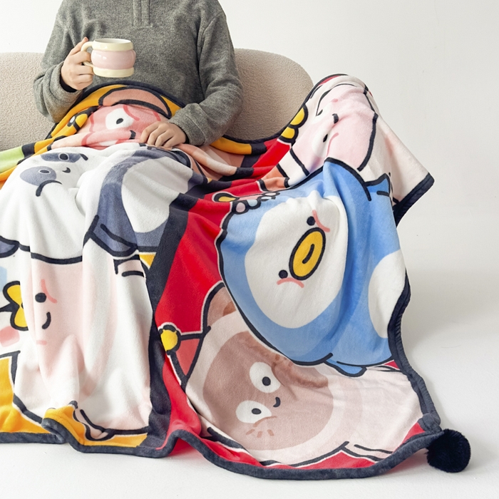 91家纺网 家纺一手货源 找家纺 （总）潮邦创意家居 2026新款星眠绒单层双面球毯-BubbleTots巴波布布独家授权-第一批 控价：100*150cm不得低于69元 150*200cm不得低于89元