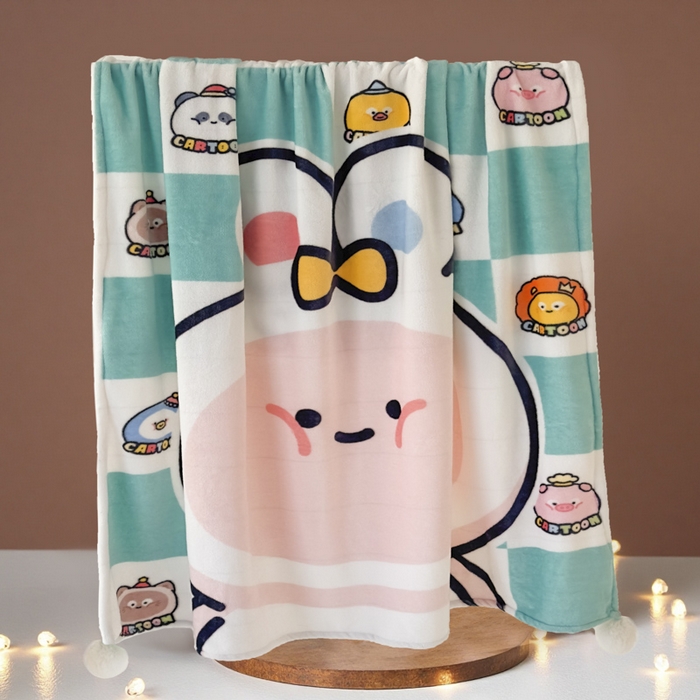 91家纺网 家纺一手货源 找家纺 潮邦创意家居 2026新款星眠绒单层双面球毯-BubbleTots巴波布布独家授权-第一批 控价：100*150cm不得低于69元 150*200cm不得低于89元 巴波桃桃