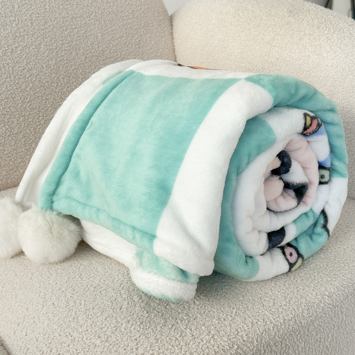 91家纺网 家纺一手货源 找家纺 潮邦创意家居 2026新款星眠绒单层双面球毯-BubbleTots巴波布布独家授权-第一批 控价：100*150cm不得低于69元 150*200cm不得低于89元 巴波桃桃