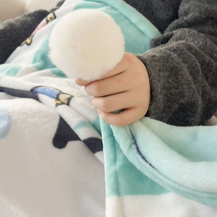 91家纺网 家纺一手货源 找家纺 潮邦创意家居 2026新款星眠绒单层双面球毯-BubbleTots巴波布布独家授权-第一批 控价：100*150cm不得低于69元 150*200cm不得低于89元 巴波桃桃