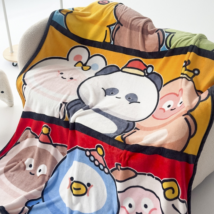 91家纺网 家纺一手货源 找家纺 潮邦创意家居 2026新款星眠绒单层双面球毯-BubbleTots巴波布布独家授权-第一批 控价：100*150cm不得低于69元 150*200cm不得低于89元 巴波萌团