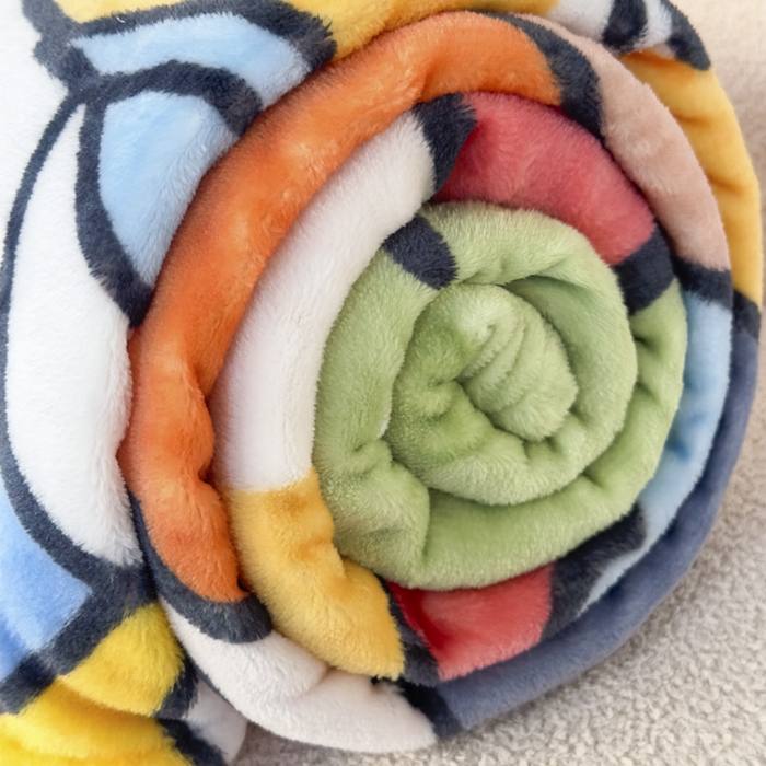 91家纺网 家纺一手货源 找家纺 潮邦创意家居 2026新款星眠绒单层双面球毯-BubbleTots巴波布布独家授权-第一批 控价：100*150cm不得低于69元 150*200cm不得低于89元 巴波众萌