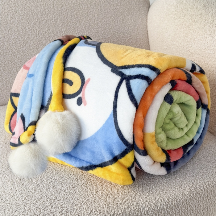 91家纺网 家纺一手货源 找家纺 潮邦创意家居 2026新款星眠绒单层双面球毯-BubbleTots巴波布布独家授权-第一批 控价：100*150cm不得低于69元 150*200cm不得低于89元 巴波众萌