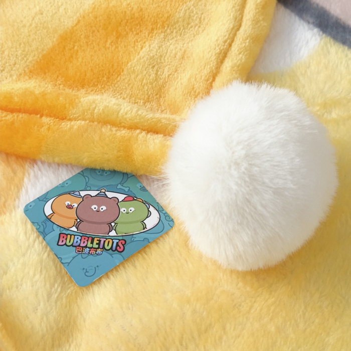 91家纺网 家纺一手货源 找家纺 潮邦创意家居 2026新款星眠绒单层双面球毯-BubbleTots巴波布布独家授权-第一批 控价：100*150cm不得低于69元 150*200cm不得低于89元 巴啵茨茨