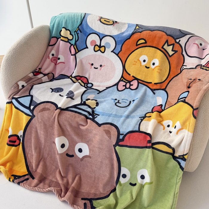 91家纺网 家纺一手货源 找家纺 潮邦创意家居 2026新款星眠绒单层双面球毯-BubbleTots巴波布布独家授权-第一批 控价：100*150cm不得低于69元 150*200cm不得低于89元 巴波众萌