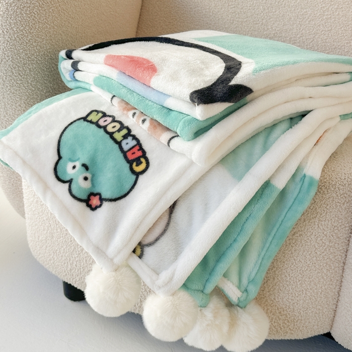 91家纺网 家纺一手货源 找家纺 潮邦创意家居 2026新款星眠绒单层双面球毯-BubbleTots巴波布布独家授权-第一批 控价：100*150cm不得低于69元 150*200cm不得低于89元 巴波桃桃