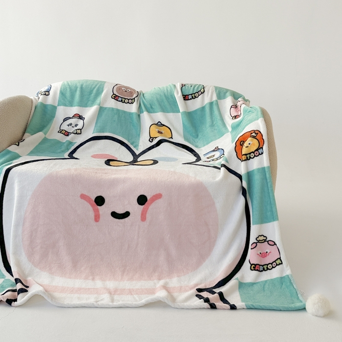 91家纺网 家纺一手货源 找家纺 潮邦创意家居 2026新款星眠绒单层双面球毯-BubbleTots巴波布布独家授权-第一批 控价：100*150cm不得低于69元 150*200cm不得低于89元 巴波桃桃