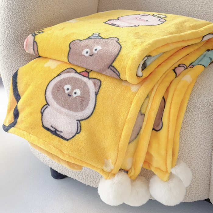 91家纺网 家纺一手货源 找家纺 潮邦创意家居 2026新款星眠绒单层双面球毯-BubbleTots巴波布布独家授权-第一批 控价：100*150cm不得低于69元 150*200cm不得低于89元 巴啵茨茨