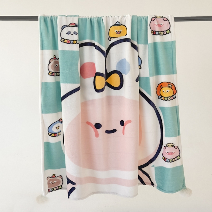 91家纺网 家纺一手货源 找家纺 潮邦创意家居 2026新款星眠绒单层双面球毯-BubbleTots巴波布布独家授权-第一批 控价：100*150cm不得低于69元 150*200cm不得低于89元 巴波桃桃