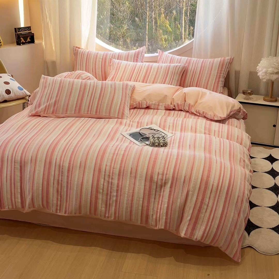 91家纺网 家纺一手货源 找家纺 （总）莱茵家居 2026新款A类全棉纯棉色织大提花四件套-恒星系列