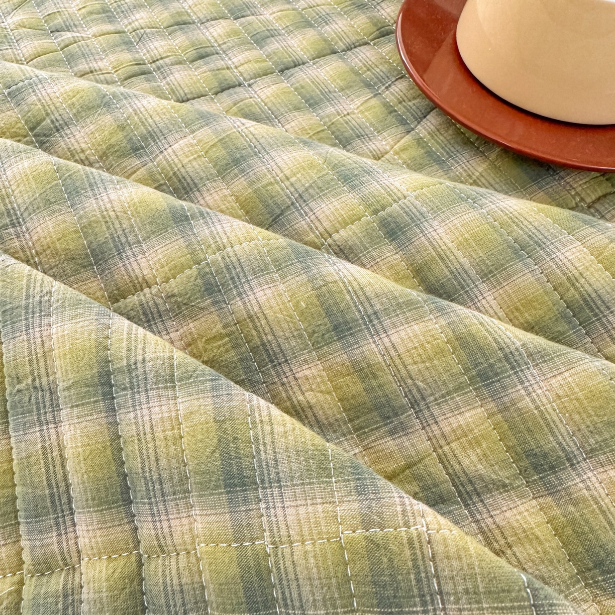 91家纺网 家纺一手货源 找家纺 暖居 2026新款全棉纯棉色织榻榻米三件套四件套单件大炕盖支持定制 抹茶绿