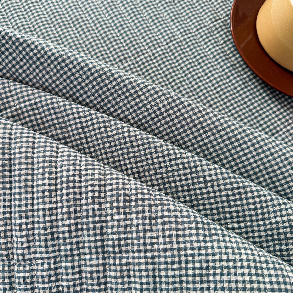 91家纺网 家纺一手货源 找家纺 暖居 2026新款全棉纯棉色织榻榻米三件套四件套单件大炕盖支持定制 蓝格子