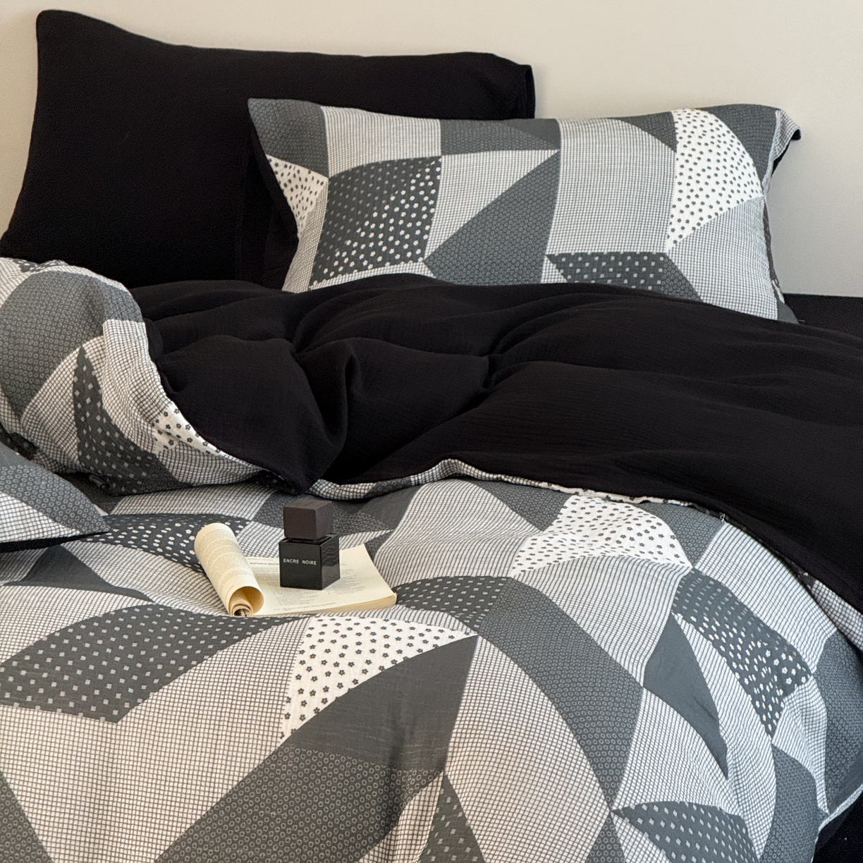 91家纺网 家纺一手货源 找家纺 山舍家居 2026新款全棉纯棉双层皱皱纱四件套 芷与芷安