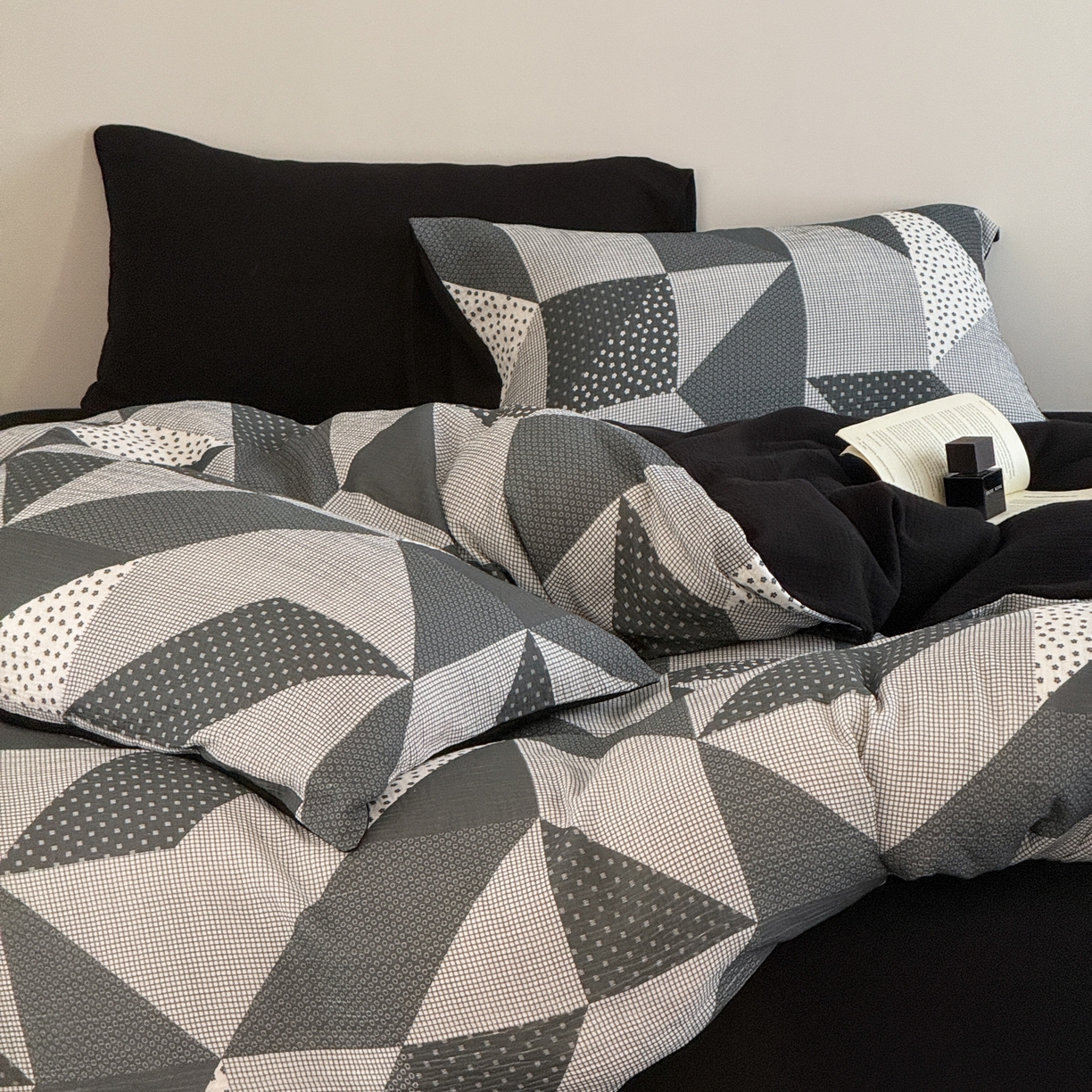 91家纺网 家纺一手货源 找家纺 山舍家居 2026新款全棉纯棉双层皱皱纱四件套 芷与芷安