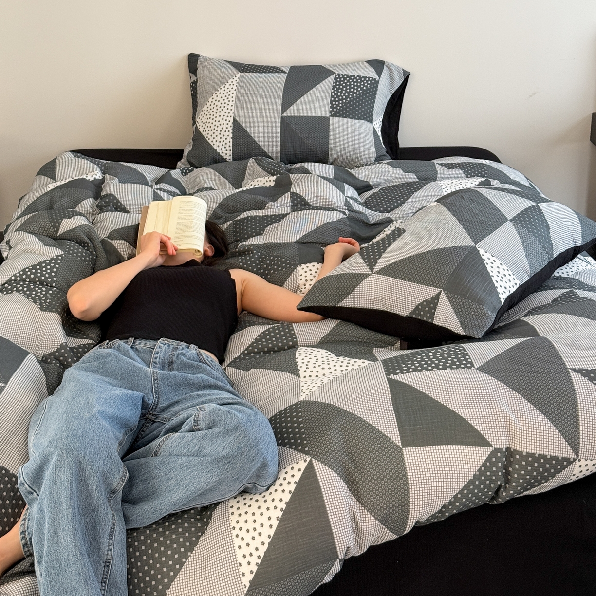 91家纺网 家纺一手货源 找家纺 （总）山舍家居 2026新款全棉纯棉双层皱皱纱四件套