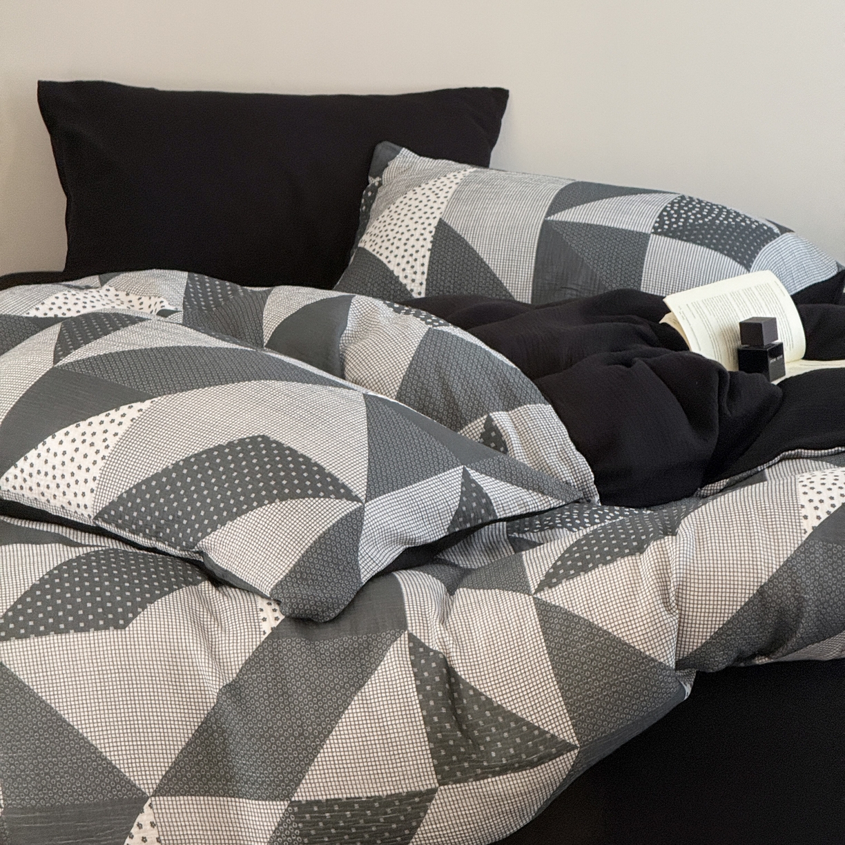 91家纺网 家纺一手货源 找家纺 山舍家居 2026新款全棉纯棉双层皱皱纱四件套 芷与芷安