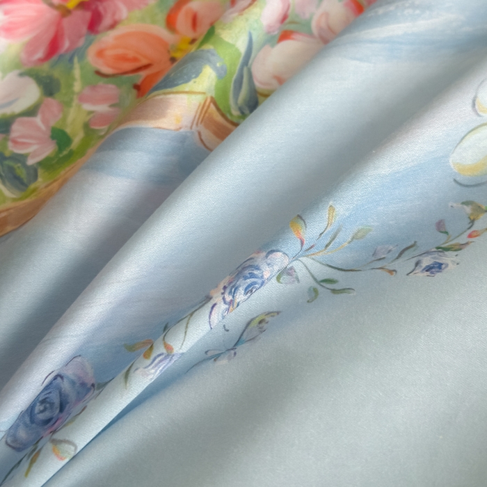 91家纺网 家纺一手货源 找家纺 禾时 2026新款全棉数码手绘油画卡通四件套 彩虹派对（蓝）