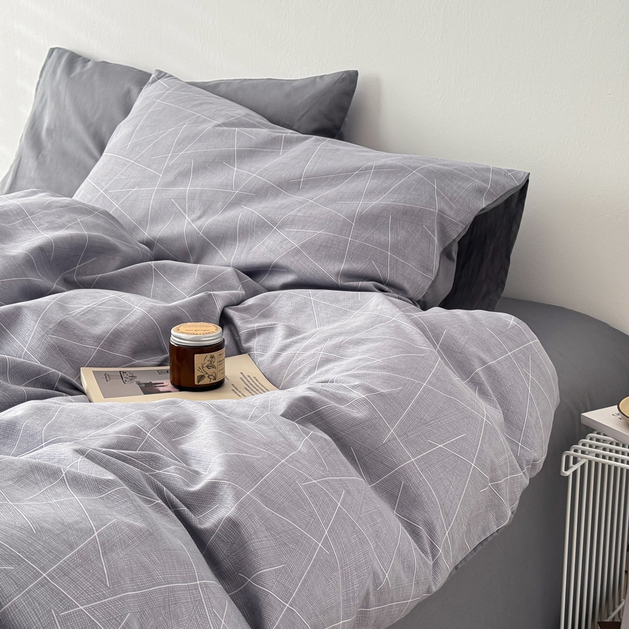 91家纺网 家纺一手货源 找家纺 （总）简宜家居（朝初家纺） 2026新款12868全棉简约纯棉四件套,布莱德,渐色条纹,菱序,圣托里尼,素色浪线,星落灰条