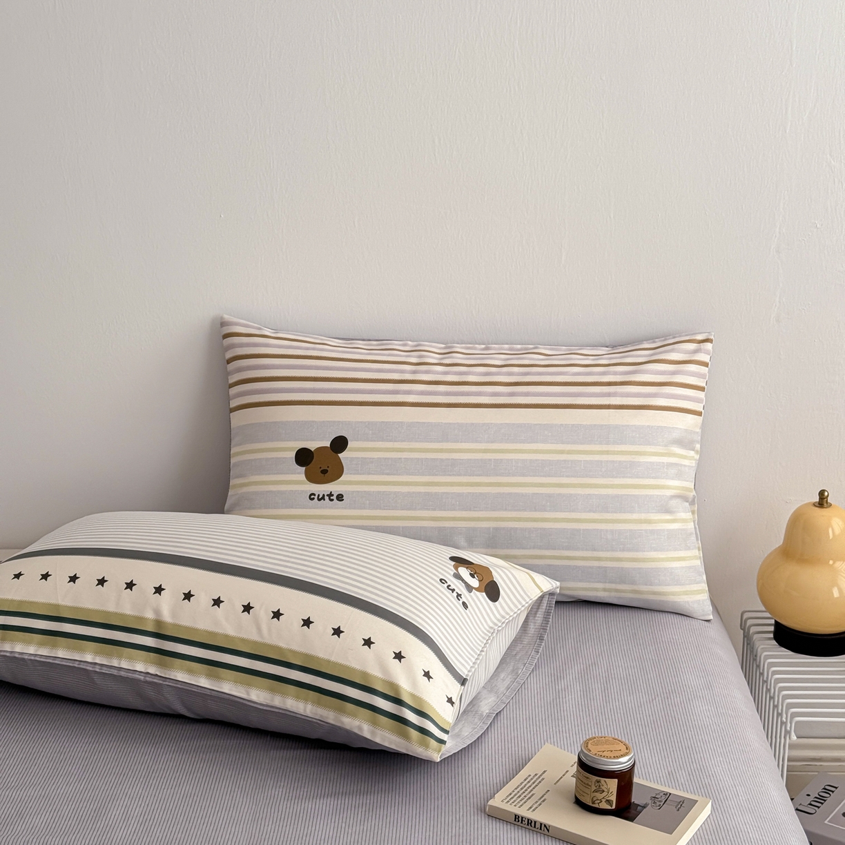 91家纺网 家纺一手货源 找家纺 简宜家居（朝初家纺） 2026新款12868全棉简约纯棉四件套 渐色条纹