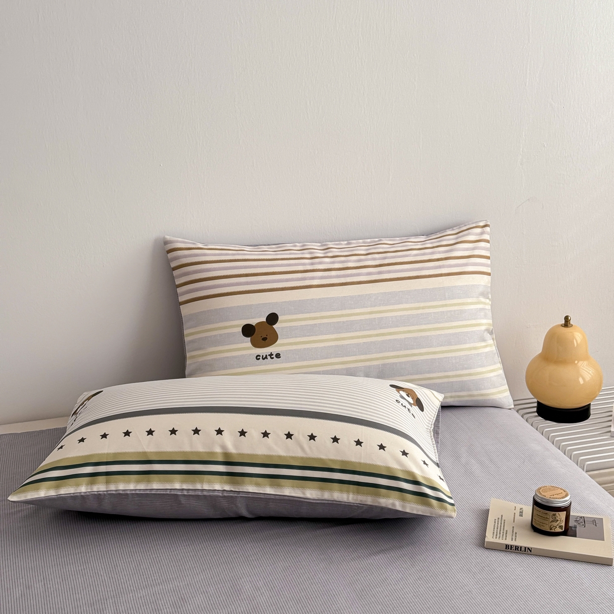 91家纺网 家纺一手货源 找家纺 简宜家居（朝初家纺） 2026新款12868全棉简约纯棉四件套 渐色条纹