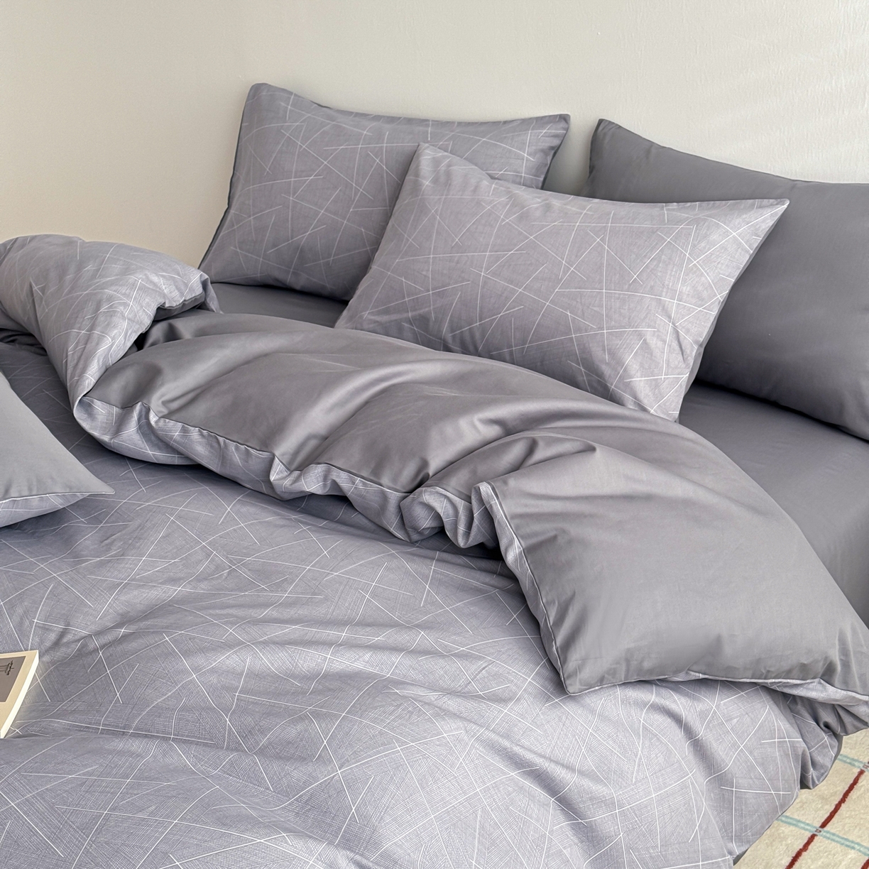 91家纺网 家纺一手货源 找家纺 简宜家居（朝初家纺） 2026新款12868全棉简约纯棉四件套 布莱德