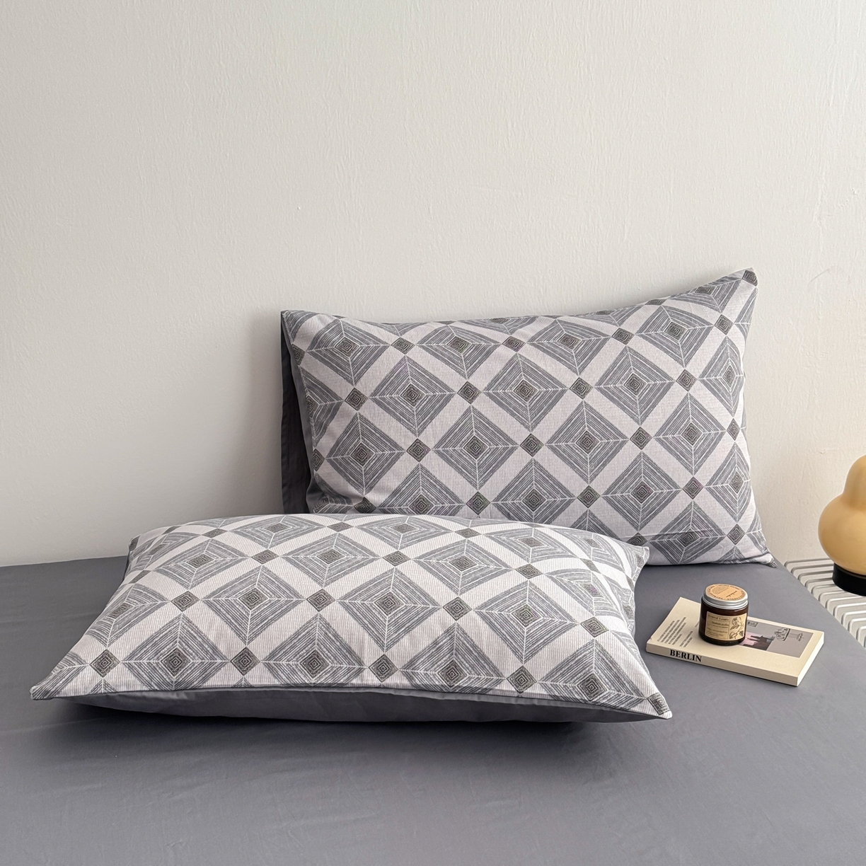 91家纺网 家纺一手货源 找家纺 简宜家居（朝初家纺） 2026新款12868全棉简约纯棉四件套 菱序