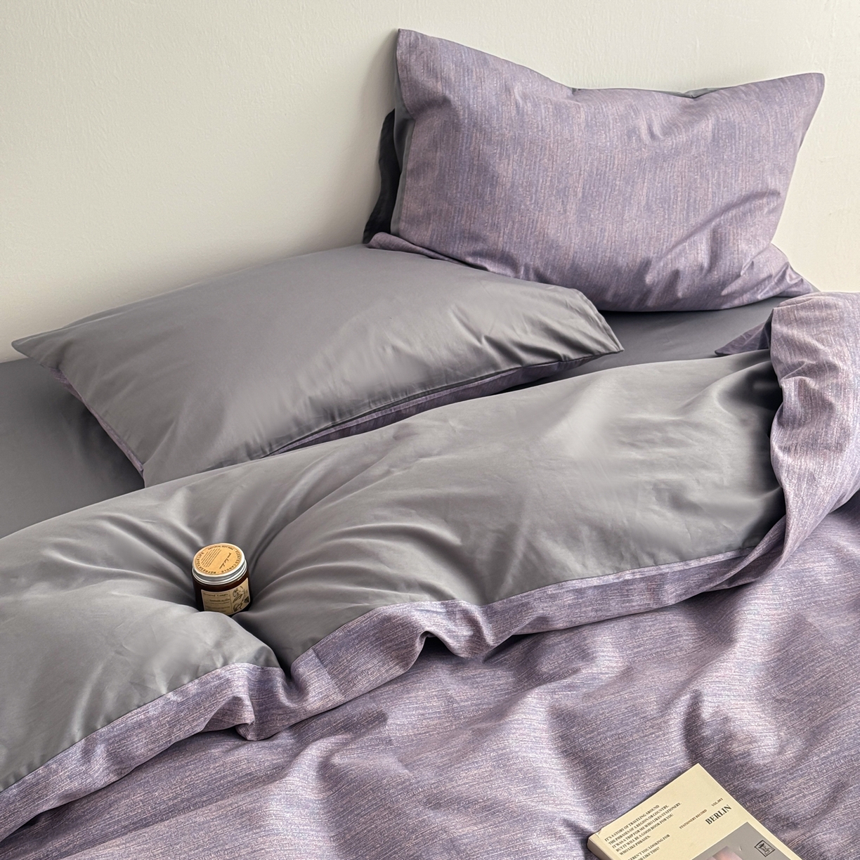 91家纺网 家纺一手货源 找家纺 简宜家居（朝初家纺） 2026新款12868全棉简约纯棉四件套 圣托里尼