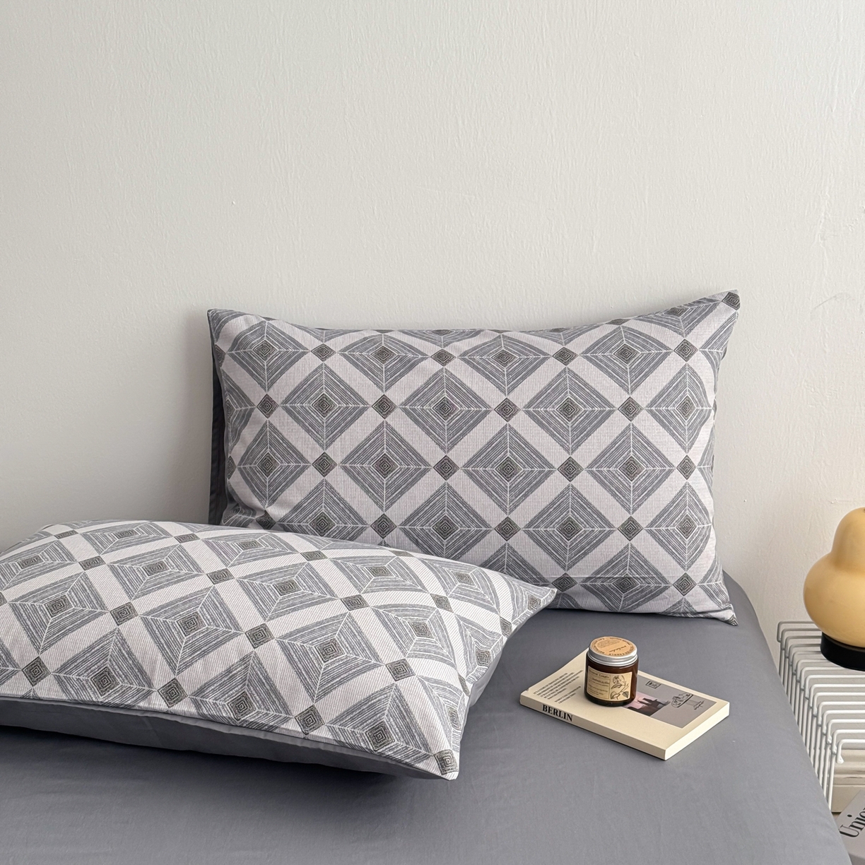 91家纺网 家纺一手货源 找家纺 简宜家居（朝初家纺） 2026新款12868全棉简约纯棉四件套 菱序