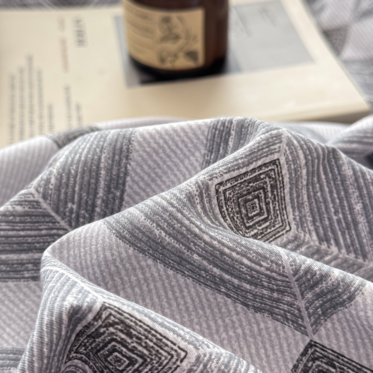 91家纺网 家纺一手货源 找家纺 简宜家居（朝初家纺） 2026新款12868全棉简约纯棉四件套 菱序