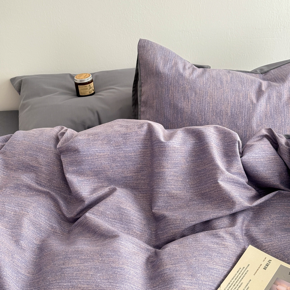 91家纺网 家纺一手货源 找家纺 简宜家居（朝初家纺） 2026新款12868全棉简约纯棉四件套 圣托里尼