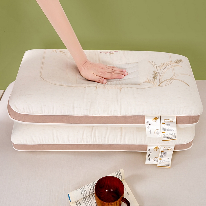 91家纺网 家纺一手货源 找家纺 （总）梵希良品家纺 2026新款苦荞护颈枕分区定型保健枕亚麻枕芯功能枕枕头枕芯