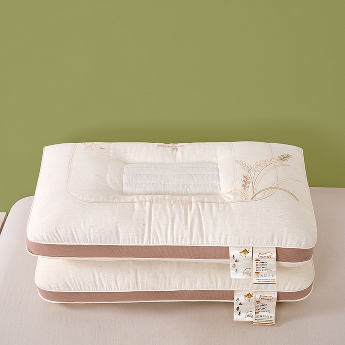 91家纺网 家纺一手货源 找家纺 （总）梵希良品家纺 2026新款苦荞护颈枕分区定型保健枕亚麻枕芯功能枕枕头枕芯