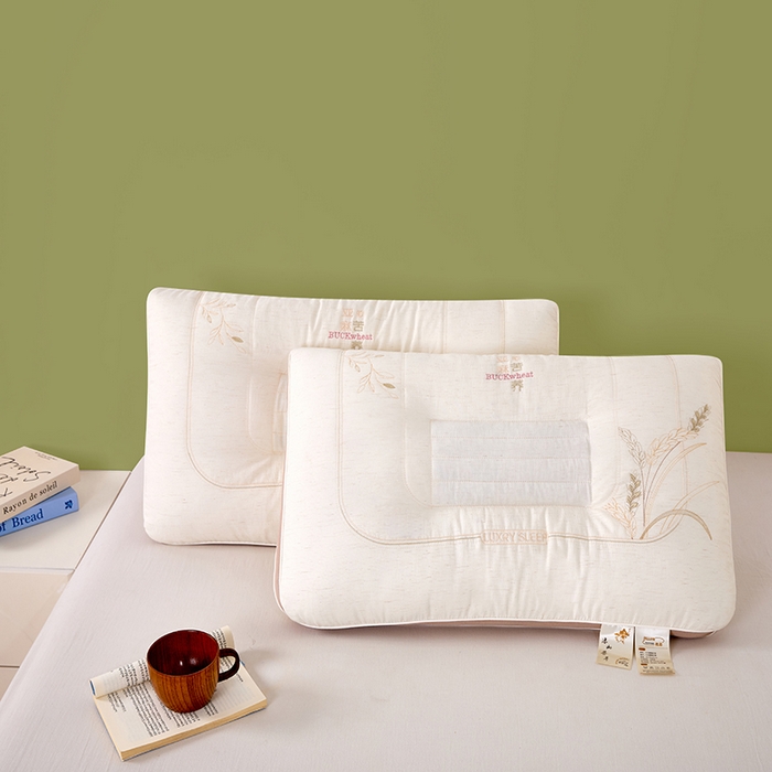 91家纺网 家纺一手货源 找家纺 （总）梵希良品家纺 2026新款苦荞护颈枕分区定型保健枕亚麻枕芯功能枕枕头枕芯