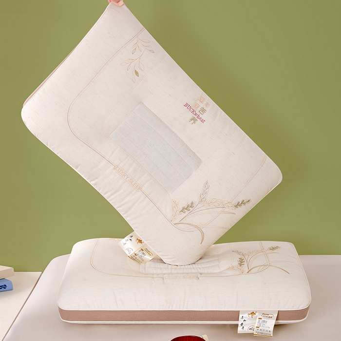 91家纺网 家纺一手货源 找家纺 （总）梵希良品家纺 2026新款苦荞护颈枕分区定型保健枕亚麻枕芯功能枕枕头枕芯